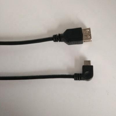 China COMPUTER Custom 90 Degree Micro USB USB2.0 Data Charging Cable To AF Connector for sale