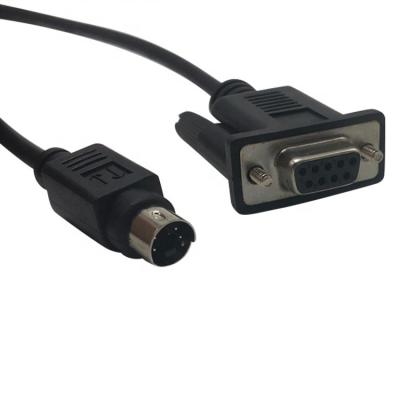 China Mini Audio Enquipment 8 Pin Din Male To Female RS232 DB9 PLC Programming Cable for sale