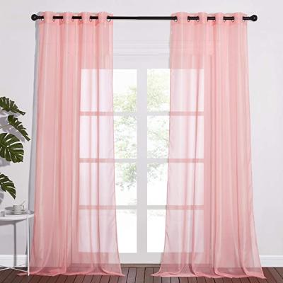 China Hot-selling blackout foreign trade hemp yarn terylene curtains, modern upholstery fabric gauze curtains for sale