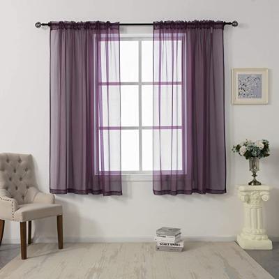 China Wholesale Light Luxury Blackout Life Gauze Ideal Home Curtains,Pure Color Simple Tulle Curtains for sale