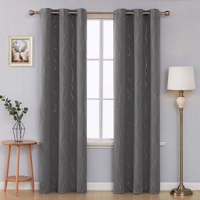 China Latest Blackout Design Thermal Insulated Curtains in 2 Packs, Gray Blackout Curtains for Small Windows in Living Room/ for sale