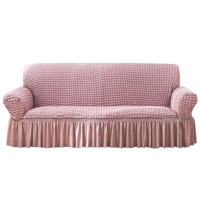 China Modern popular variety cotton seersucker skirt sofa sets, wholesale home 1/2/3/4 seat sofa cover easy to install for sale