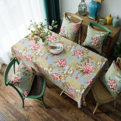 China Cheap Waterproof Printed Tablecloth , Modern Rectangular Tablecloth Polyester Fabric for sale