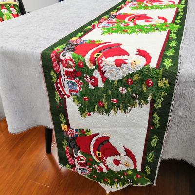 China Hot sale Christmas style snowman waterproof American table runner in gift shop, Christmas dinner decoration table runner for sale