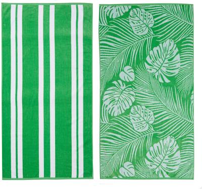 China Quick-Dry Double Sided Kid Safe 2 Piece Beach Towel Set, Factory Set Striped Towel for sale