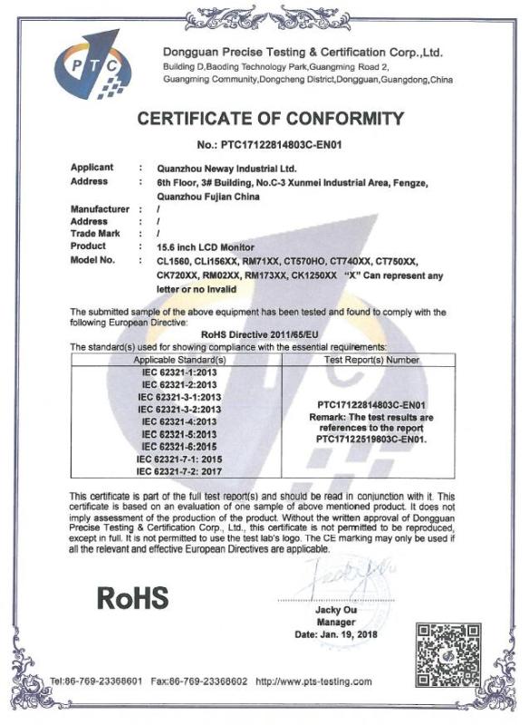 RoHS - Quanzhou Neway Industrial Ltd.