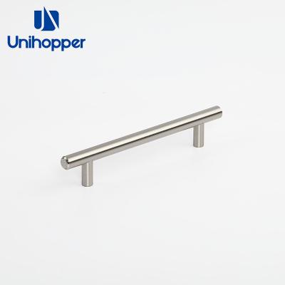 China 96/128mm Metal Material 96/128mm Metal Hardware T Drawer Pull Bar Hollow Solid Unihopper Cabinet Handle for sale