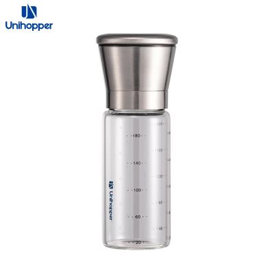 China Factory Wholesale Viable Kitchen Unihopper Spice Salt Pepper Grinder Glass Bottle for sale