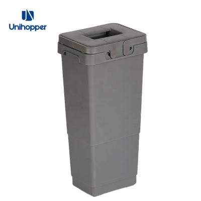 China Unihopper Sustainable Supplier New Design 10L Plastic Kitchen Waste Bin With Handles for sale