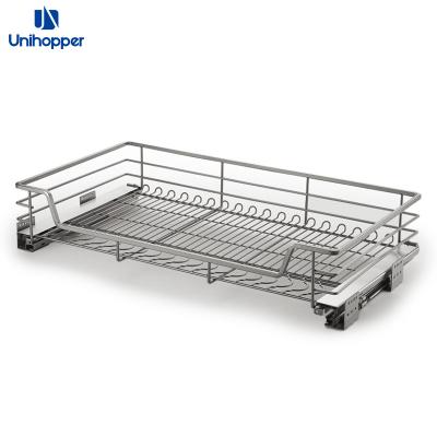 China Contemporary Unihopper Buffet Organizer Storage Pull Out Four Sides Wire Mesh Basket T=800mm for sale