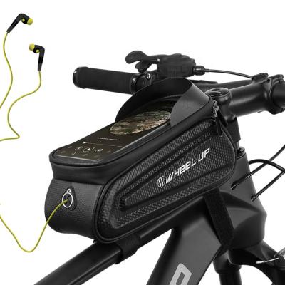 China Durable Waterproof/Mount Phone WHEEL UP Waterproof OEM With Earphone Hole Bicycle Cell Phone Case Frame Bag for sale