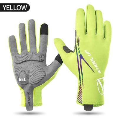 China Breathable/Anti-Skid/Shockproof/Protect Palm WHEEL UP Cycling Gloves Thin Lycra Cycling Touch Screen Cycling Yellow Full Finger Gloves For Road Bike for sale