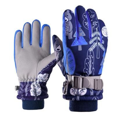 China Extended Design Over Wrist WHEEL UP Ski Snowboard Winter Cycling Gloves Anti-Slip Windproof for Boys and Girls Teenagers Kids for sale