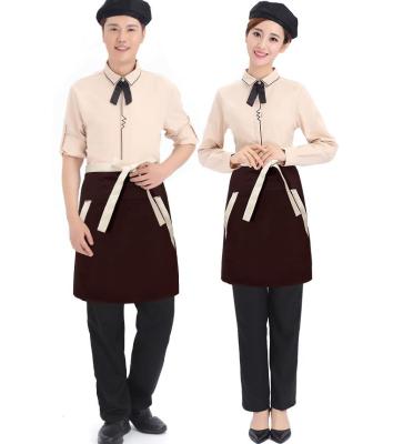 China Cotton Fashion Restaurant Chef Waiter Half-Length Apron Can Be Customized Logo for sale