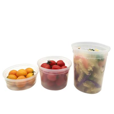 China Wholesale Stocked Disposable 8oz Round PP Microwave Bowls Food Packaging Plastic Bowl Takeout Soup Bowl for sale