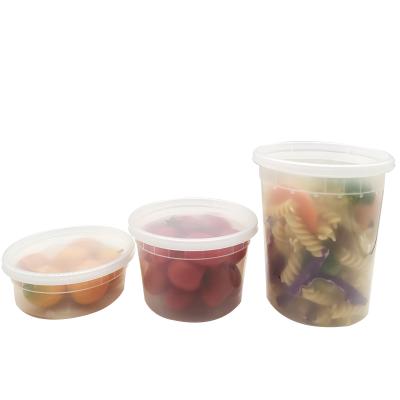 China Stored Most Popular 900ml/32oz Microwave Oven Takeout Food Packaging Transparent Round Storage Container for sale