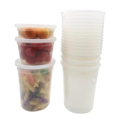 China Chinese Clear Round Food United Disposable Storage Container 16oz Supplier Lunch Box Takeaways Disposable Storage Container With Lids for sale