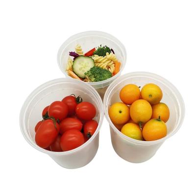 China Wholesale 900ml/32oz Transparent Round Microwave Stocked Can Be Used For Food Storage Container for sale