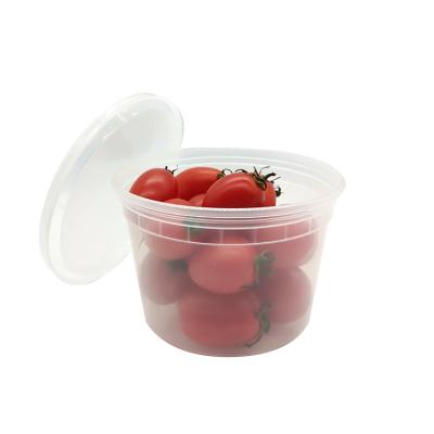 China Wholesale 16oz stocked clear round sealed plastic salad takeout container/food packaging takeout box with lid for sale