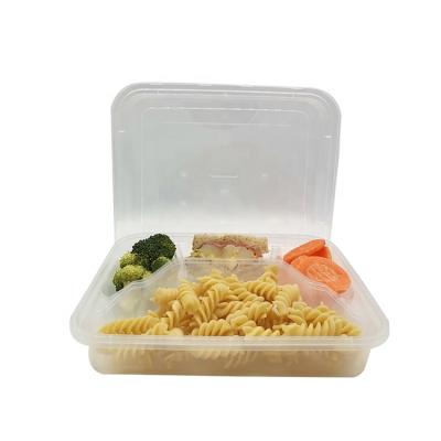 China Wholesale 1000ml 4-Compartment Excellent Quality Plastic Food Delivery Sustainable Lunch Box Disposable Lunch Box for sale