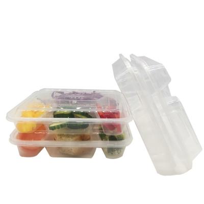 China Excellent Quality 4-Compartment Food Delivery Sustainable Plastic Box Lunch Box Disposable Plastic Lunch Box for sale