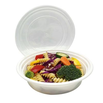 China Black AA-23 Round Food Vegetables Plastic Disposable Storage Containers Microwavable Hot Soup Noodle Bowls for sale