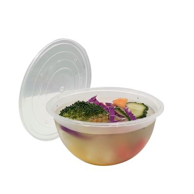 China Wholesale Microwavable transparent round salad/box soup bowl/plastic bowl, pp disposable food container for sale