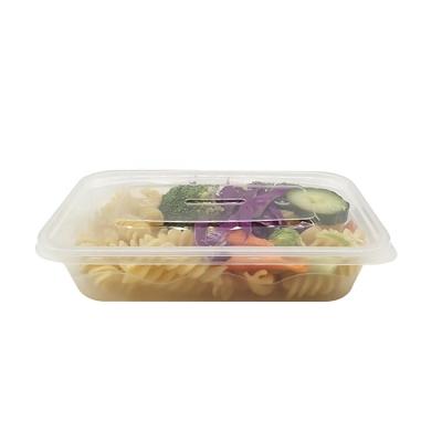 China Wave Pattern 500ml PP Plastic Rectangular Lunch Box Container Microwavable Disposable Container With Lid for sale