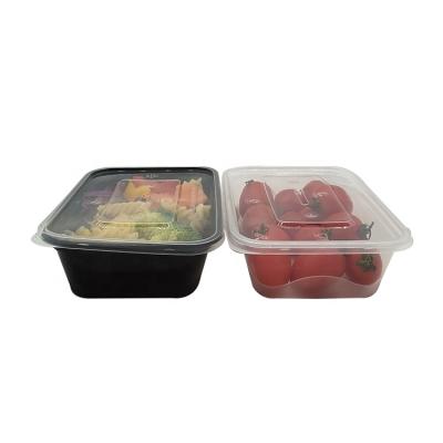 China Clear 650ml Microwavable/Black Plastic Container With Lid For Restaurant Microwavable/Wholesale Mobile Canisters for sale