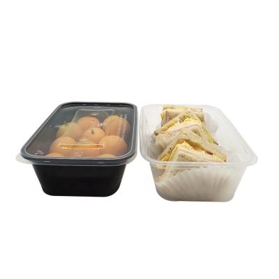 China Wave Pattern 750ml PP Plastic Rectangular Lunch Box Container Microwavable Disposable Food Container With Lid for sale