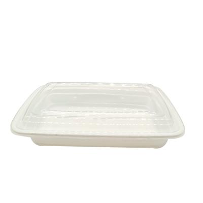 China A68 28Oz Large Stocked Hot White Leakproof Square Food Soup Plastic Container With Lid for sale