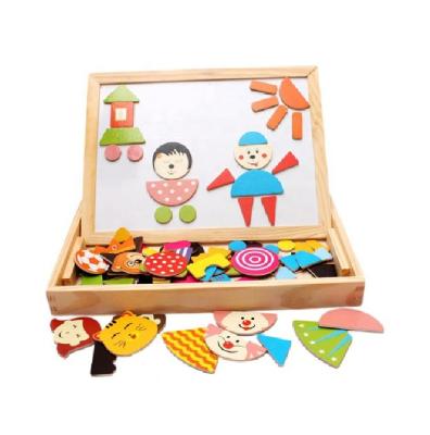 China Education Wooden Magnetic White Board Dress Up Kids Baby Toys Pretend To Play Educational Black Board Kids Mini Toys Board for sale