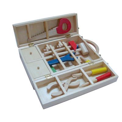 China Hardwood Pretend Play Game Wooden Super Tool Kit Set Toys For Boys Children Educational Preschool Toys Fine Motor Skills STEAM STEM Toys for sale