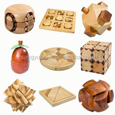 China DIY TOY Intelligence 2 Colors 3D Riddle Magic Cube IQ Sphere Funny Tic-Tac-Toe Wooden Puzzle Toy IQ Game For Adult for sale