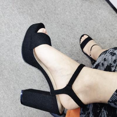 China Popular 2022 Trend Fashion Women's Sandal High Heel Sneaker Ladies Sandal Ladies Sandal Leather Shoe Woman for sale