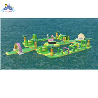 China Lilytoys Inflatable Rental Aqua Park Games Equipment Inflatable Obstacle Water Park Equipment With Slide For Party Rentals for sale