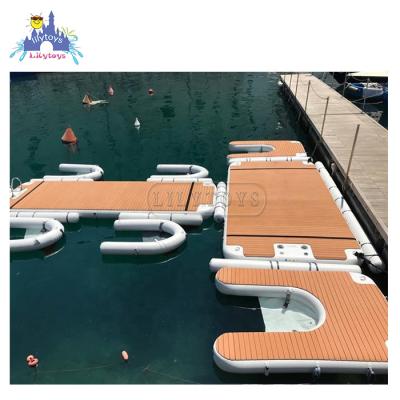 China Packing Wholesale Inflatable Pontoon Water Island Boat Raft Patio Yacht Dock Deck for Sunbathing for sale