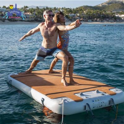 China Packing Lilytoys Point DWF Inflatable Hardware Custom Water Floating Pontoon Air Dock Dock Deck Inflatable Platform for sale