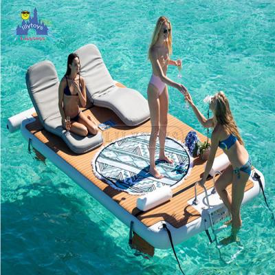 China Lilytoys packaging customized high quality inflatable water slide for sale floating pool.floating platform for sale