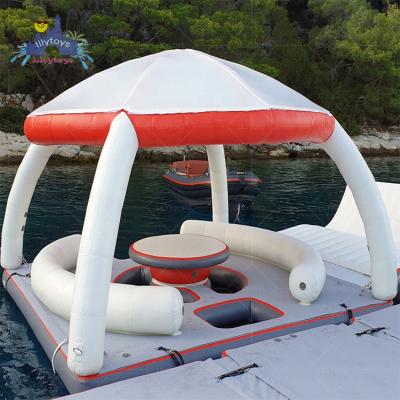 China Packing Hot Inflatable Dock Pool Inflatable Water Play Island Kids Water Float Float Tent For Adults for sale