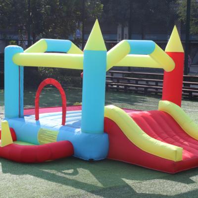 China Amusement Park Shopping Mall School Residential Inflatable Bounce House Nylon Bouncy House With Slide For Home Trampoline Bouncy Castle for sale