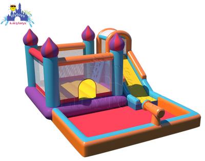 China Amusement Park Shopping Mall School Yard Cheap Nylon Inflatable Oxford Kids Bouncy House Jumps Castle With Slides With Blower for sale