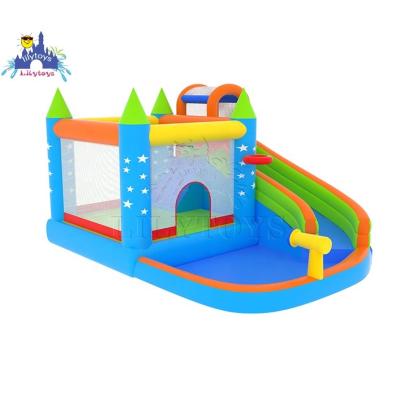 China Amusement Park Shopping Mall School China Manufacturer Nylon Inflatable Safety 420D Oxford Home Bouncy Castle With Slides With Blower for sale