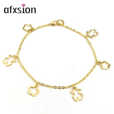 China Wholesale Gold Stainless Steel Bracelet Anklet Chain Jewelry Gold Beautiful For Women for sale