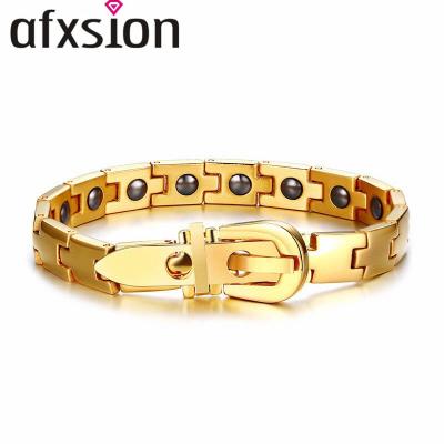 China Stainless Steel Bracelet AFXSION 8MM Stainless Steel Bangle European Style Black Hematite Adjustable Bangle Bracelet for sale