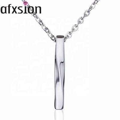 China Charm Simple Silver Plated Pendant Fashion Style Stainless Steel Energy Stick Necklace Jewelrys for sale