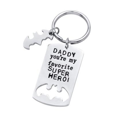 China Custom Inspired Charm Jewelry Pendant Any Words Or Little Picture Stainless Steel Silver Love For Dad Keychain Jewelry for sale