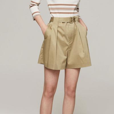 China Women Anti-wrinkle Cotton Naivee Spring Series High Waist Shorts Ladies Shorts Office Ladies Khaki for sale