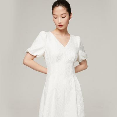 China Naivee Spring Series Breathable Sleeve Embroidery Breathable White Women Dress Vintage Ladies Dress for sale