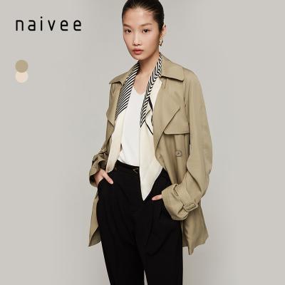 China Spring naivee series spring quality Midi ditch pattern ditch coat women waterproof ladies solid casual for sale